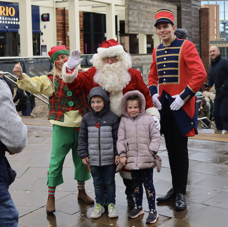 Santa spreading festive cheer